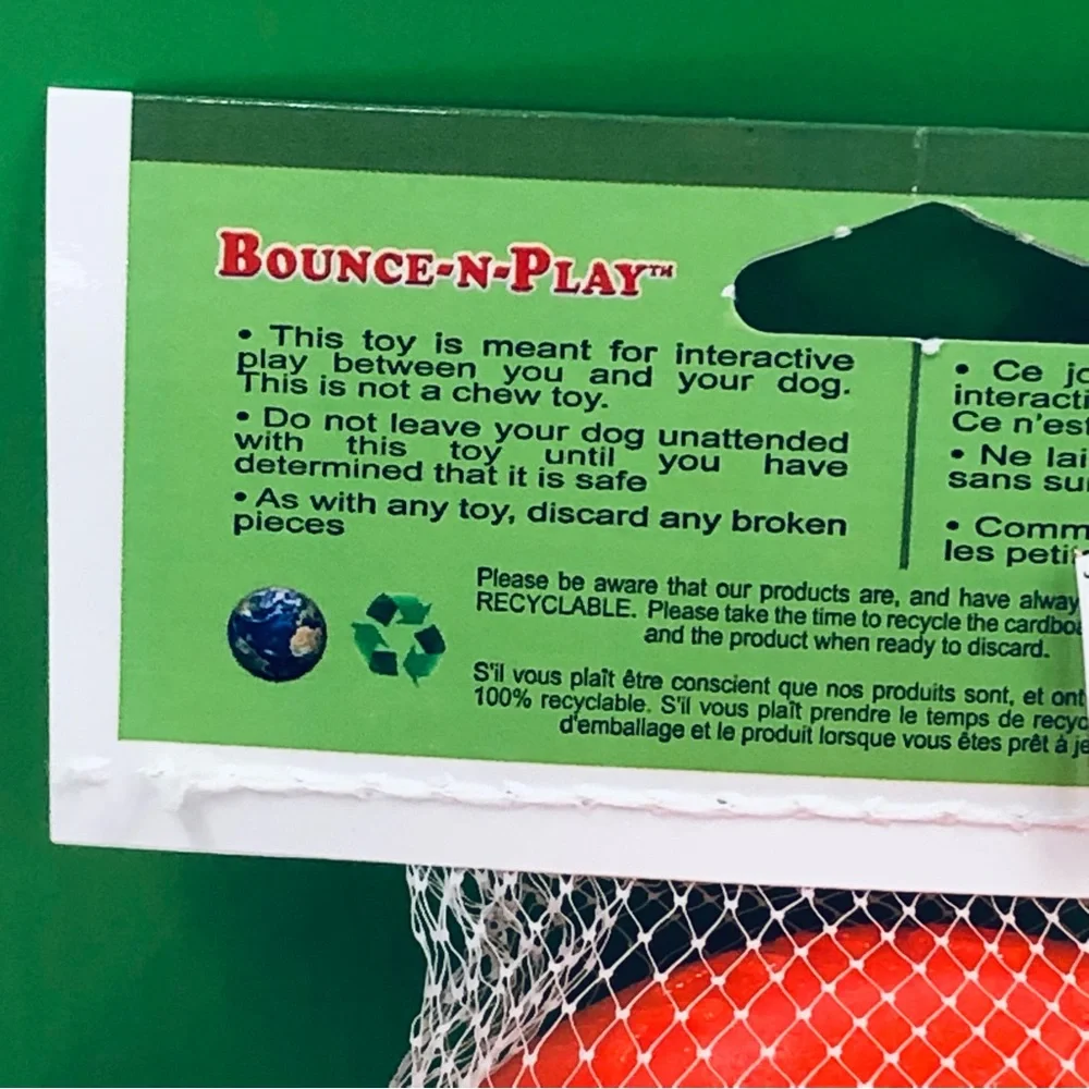 💥$12💥NEW JOLLY PETS Dog Toy Ball Bounce-N-Play for Small Dog ~4.5” Orange